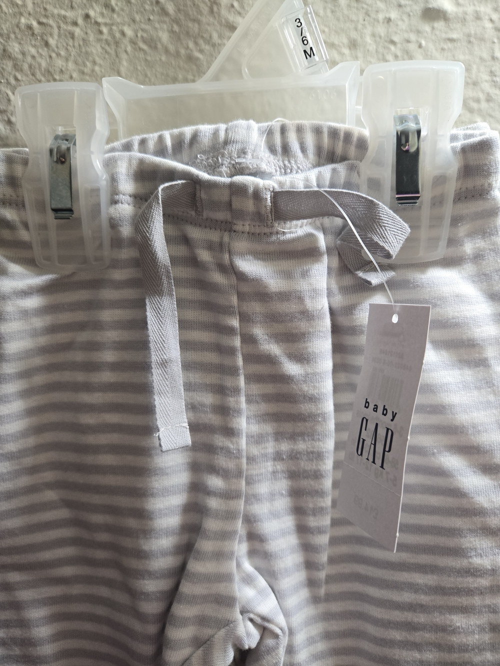 GAP Baby Gray and White Striped Joggers - Picture 2 of 6